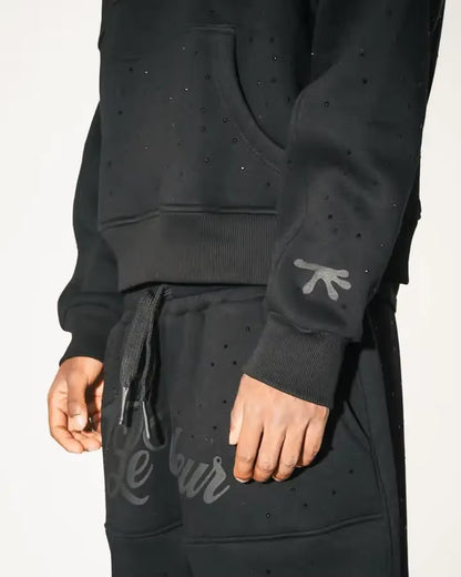 Men's Harajuku Y2K Two-Piece Tracksuit with Diamond Embroidery - Hoodie and Sports Pants Set